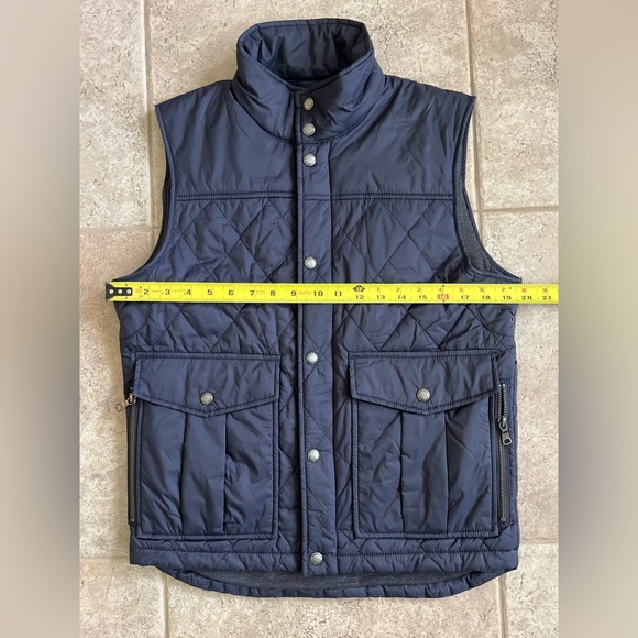 Banana Republic Quilted Puffer Vest NWT Small Navy Blue Full Snap Zip Pockets - Picture 4 of 6